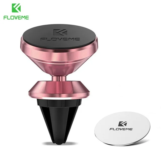 Rose Gold 1 Магнитный автомобильный держатель FLOVEME для gps, универсальный держатель для мобильного телефона на вентиляционное отверстие, магнитный держатель-подставка для iPhone 7 6 X XS, автомобильный держатель для Xiaomi mi8 - Цвет: Rose Gold 1