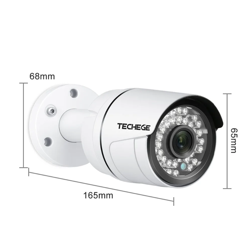 Techege HD 1080 P Аудио POE ip камера водостойкая безопасность Onvif видеонаблюдение система