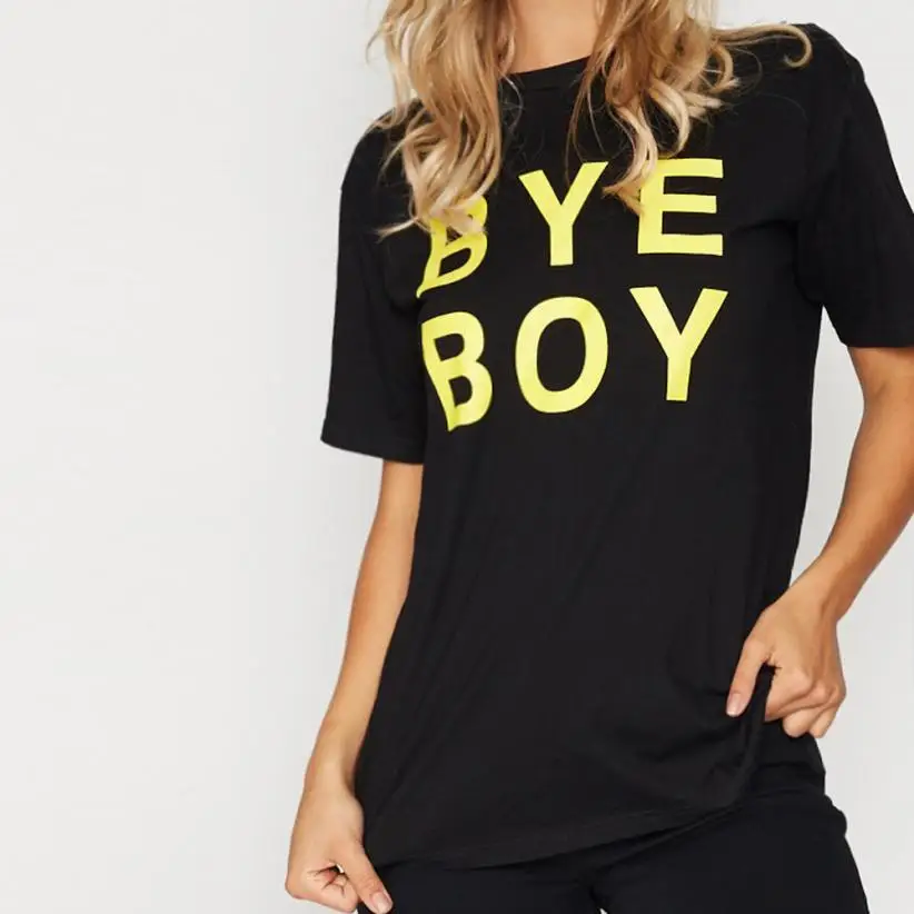 2018 горячая Распродажа Женская модная летняя футболка из полиэстера с надписью Bye