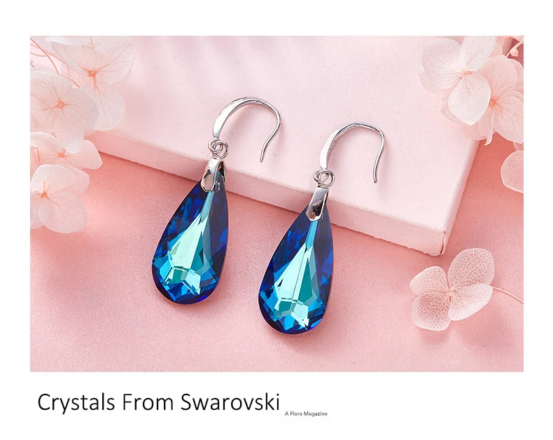 BAFFIN крупные серьги с подвесками кристаллы капли воды от Swarovski серебряный цвет кулон Pendientes для женщин мать вечерние аксессуары