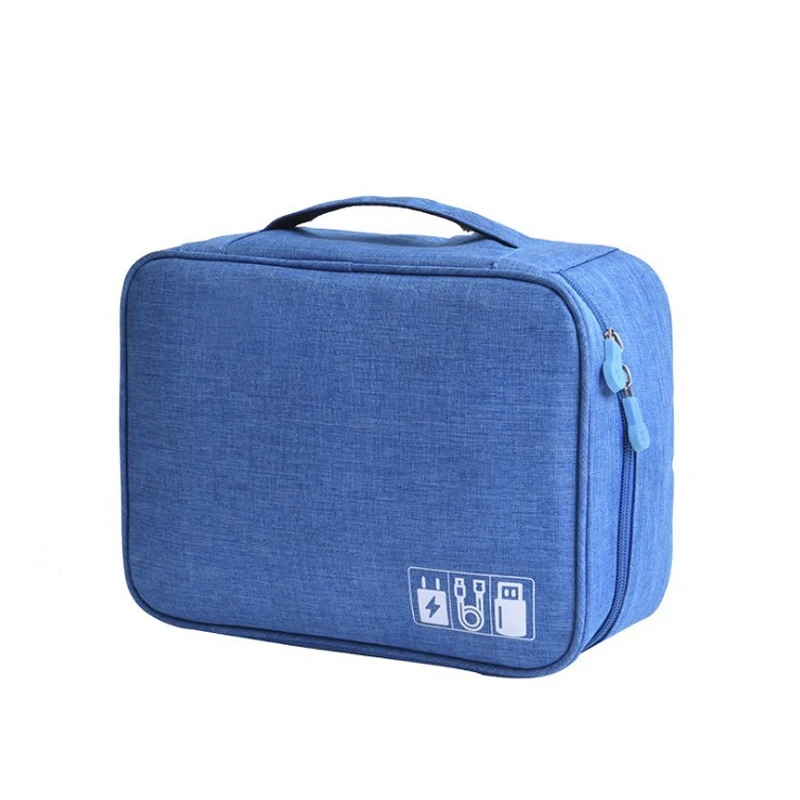 Blue Wobag, новинка, электронные аксессуары, дорожная сумка, органайзер для даты, линия, SD карта, USB кабель, цифровое устройство, сумка, полиэстер, мужская, дорожная - Цвет: Blue