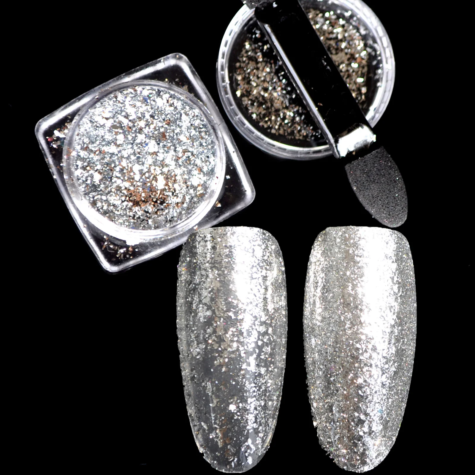 0 2 г/корд Φ Блестки Bling Mirror Nail Glitter блестящее серебряное художественные украшения