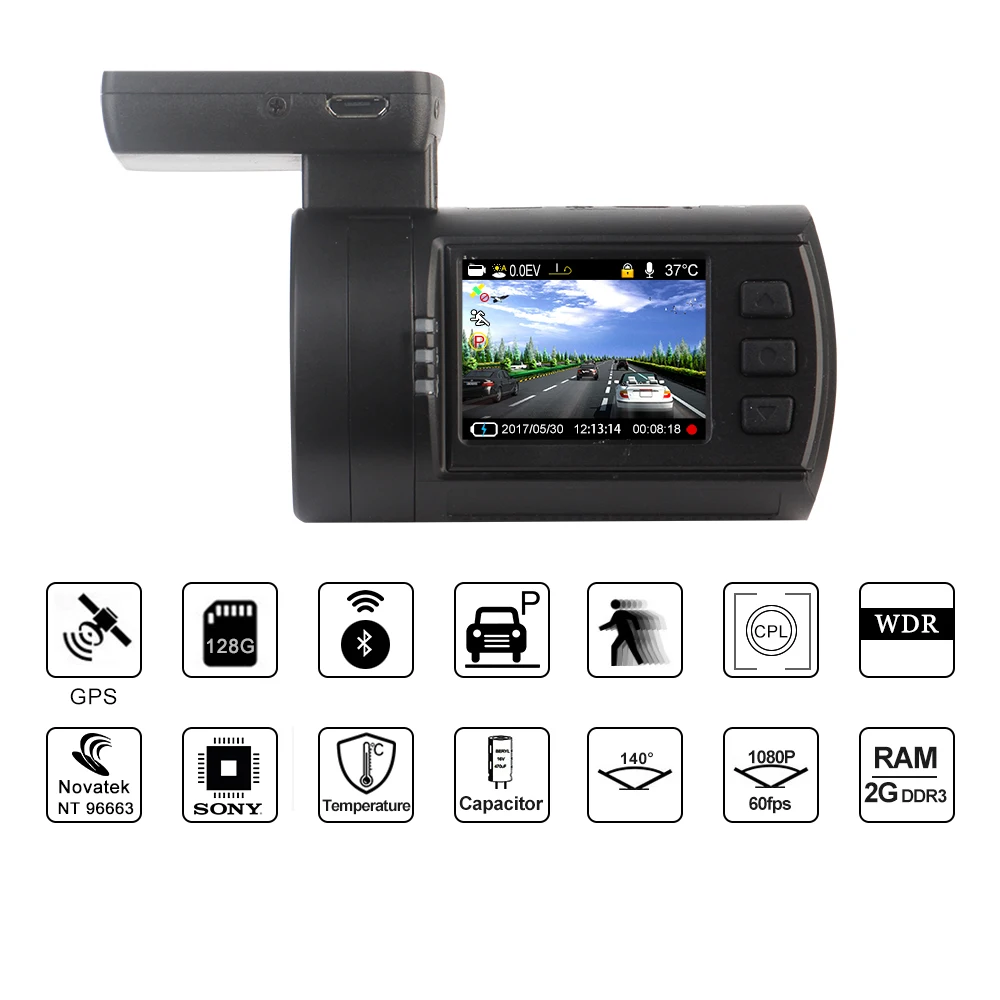 RUCCESS DVR 0906 Мини Автомобильный gps регистратор Full HD 1080p Новатэк 96663 WDR конденсатор