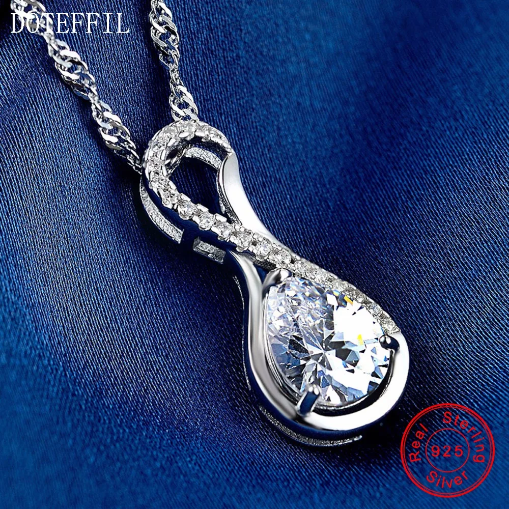 AAAA серебряное ожерелье из циркона женское модное Очаровательное 100%