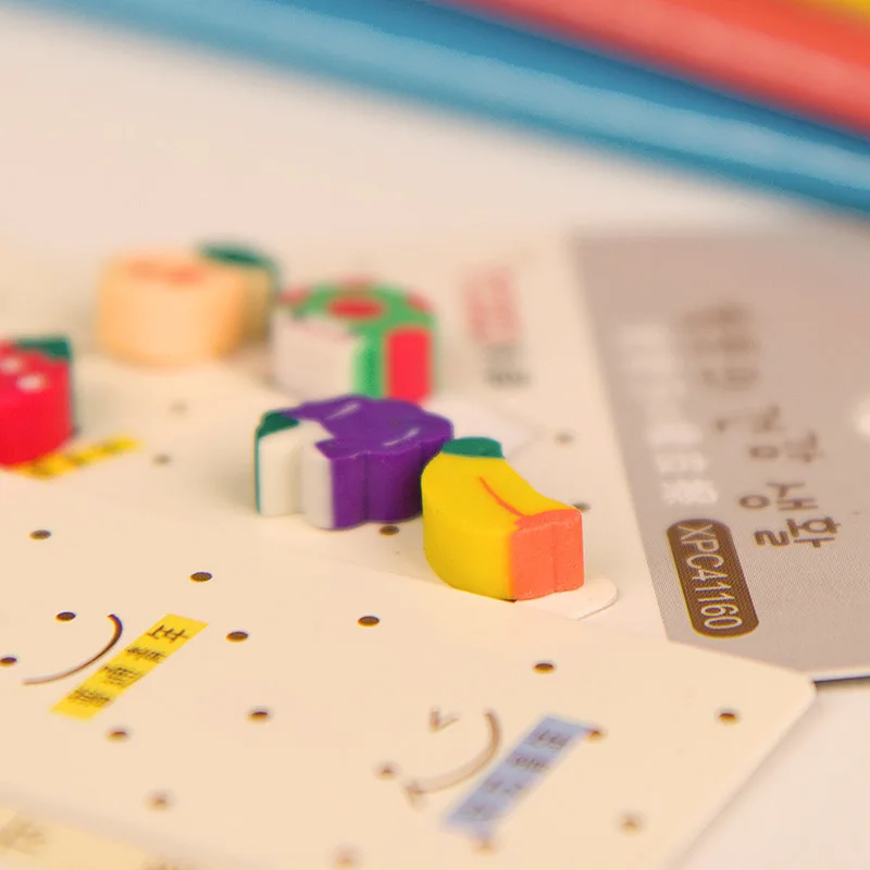 50 шт./лот милые миниатюрные резиновые карандаши с фруктами кавайные цветные