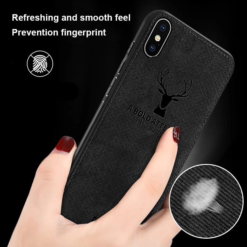 3D Deer Pattern Fabric Cloth Phone Cases for iPhone 7 6 8 6s Plus 11 Pro X XR XS Max TPU Bumper ShockProof Cover |