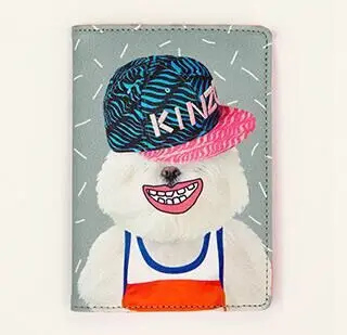 4 Bentoy, чехол для паспорта с изображением кота, медведя, собаки, животных, для девочек, Обложка для паспорта, женские сумки для кредитных визиток, корейский стиль, забавная сумка для карт - Цвет: 4