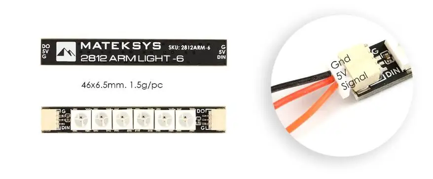 Система управления светодиодами Matek 2812 ler 2 6S светодиодный модуль с 5V BEC / 2812LED Control и