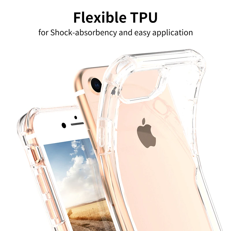 Защитный противоударный чехол для телефона iPhone 8 7 Plus X XS MAX XR прозрачная защитная