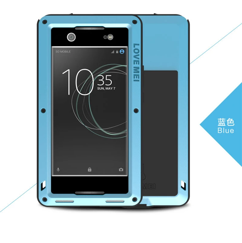 Чехол LOVE MEI для sony Xperia XA1 Ultra/Xperia XA1/XA Ultra/XA защита от грязи и воды Gorilla glass+ Алюминиевый металлический чехол