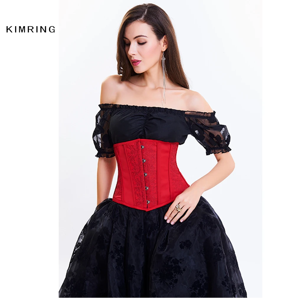 Kimring стимпанк корсет платье Vitorian Готический стальной с косточками Бурлеск
