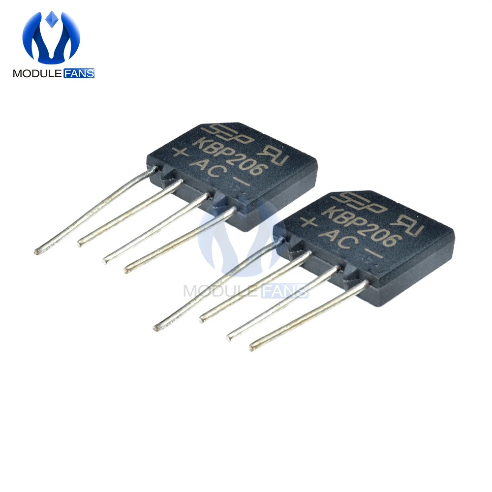 10 шт. 600 в 2A KBP206G KBP206 диодный мост выпрямитель 4 контактный SIP однофазный Diy