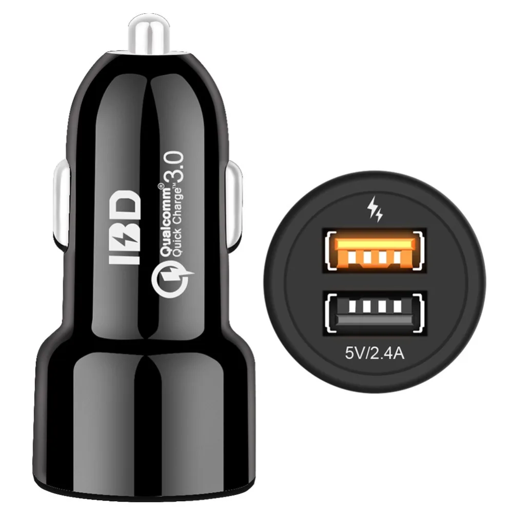 Автомобильное зарядное устройство IBD Dual Quick Charging USB 3 0 для телефона 30 Вт адаптер