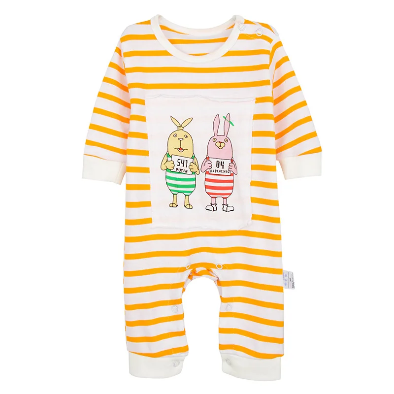 Детские комбинезоны Новинка одежда с рисунком для новорожденных из чистого