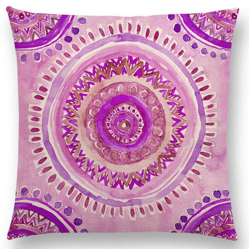 Горячая Распродажа Цветные подушки для дивана в стиле бохо с акварелью мандалой
