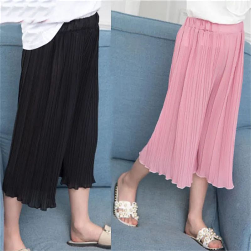 Брюки Детские с широкими штанинами для девочек модные повседневные штаны