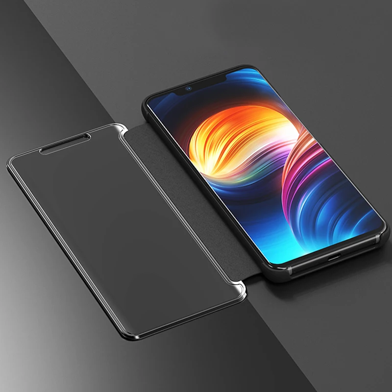 Откидной смарт-зеркальный чехол для телефона, чехол, для samsung galaxy J6 plus J6plus j 6 кожаный Прозрачный чехол для задней панели с Откидывающейся Крышкой цвета розового золота