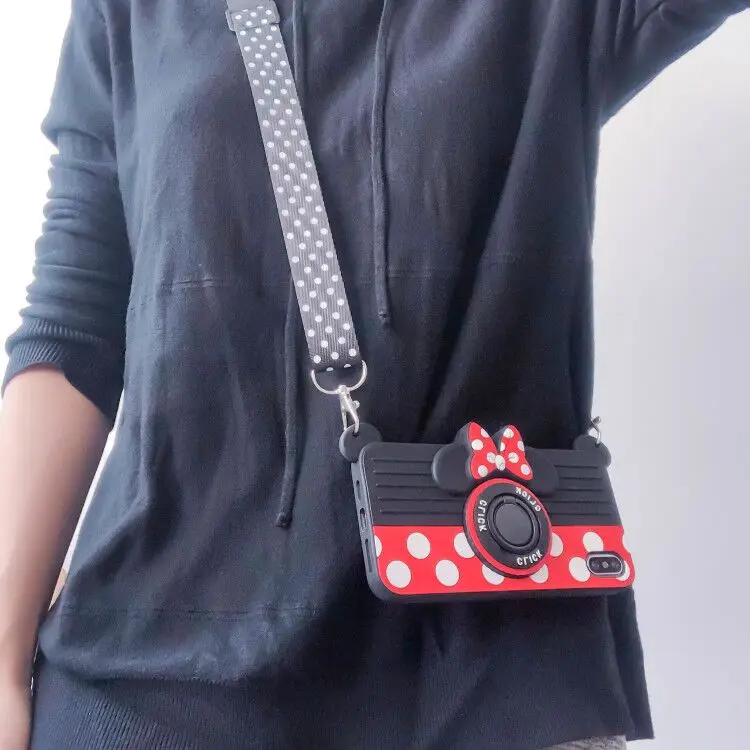 Милый чехол для телефона с 3d-камерой и изображением Минни Мягкий Силиконовый