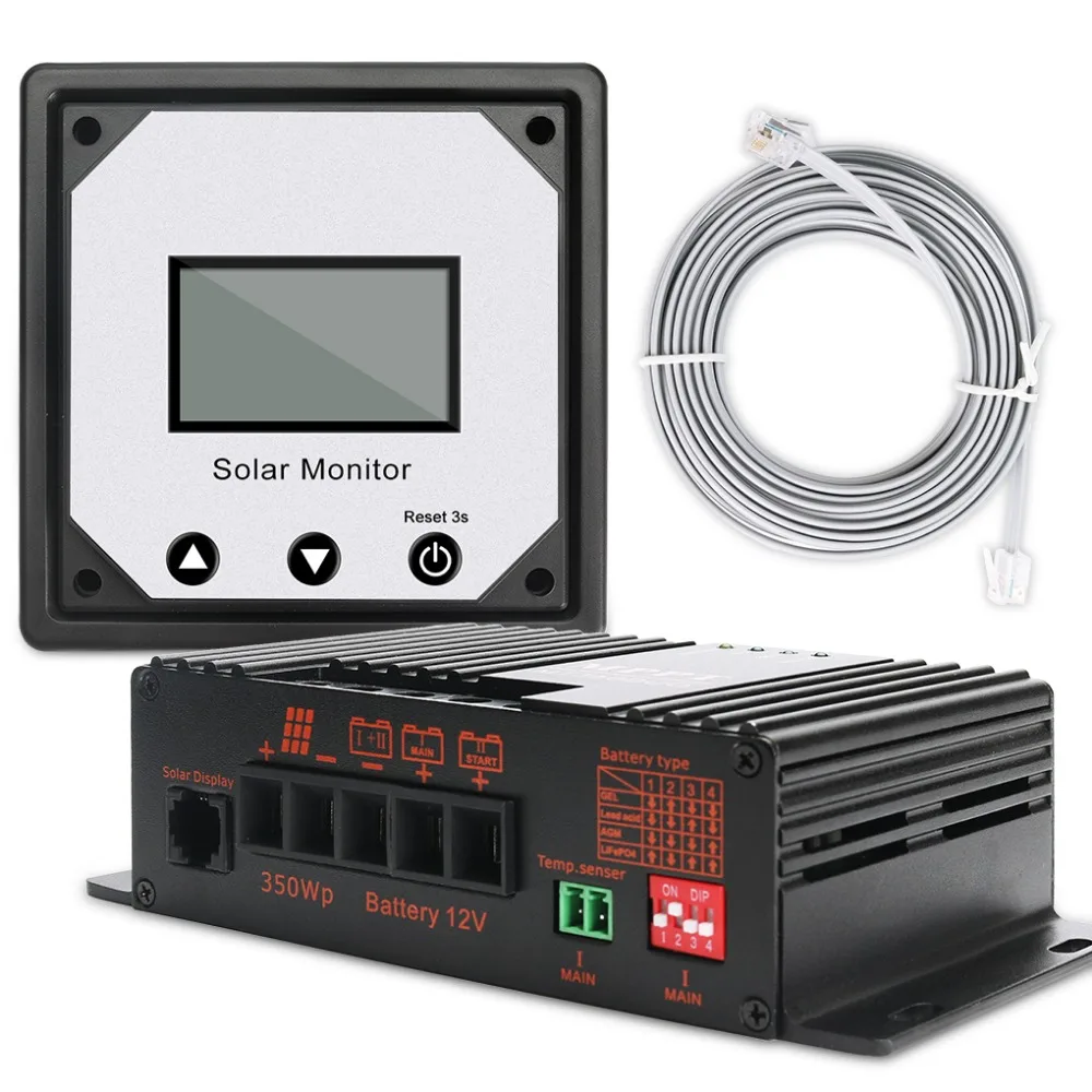 20A 12 V контроллер солнечной зарядки мониторинг солнечных панелей Контроллер