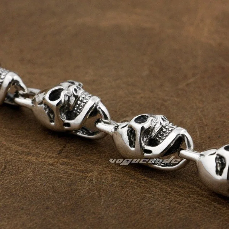 Блестящая модная цепочка в стиле панк качалка из твердого стерлингового серебра