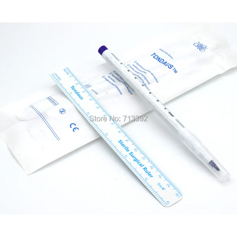3pcs Microblading Surgical Waterproof Skin Marker Pen With Ruler Scribe Tool permanent tattoo eyebrow Tattoo Piercing Permanent