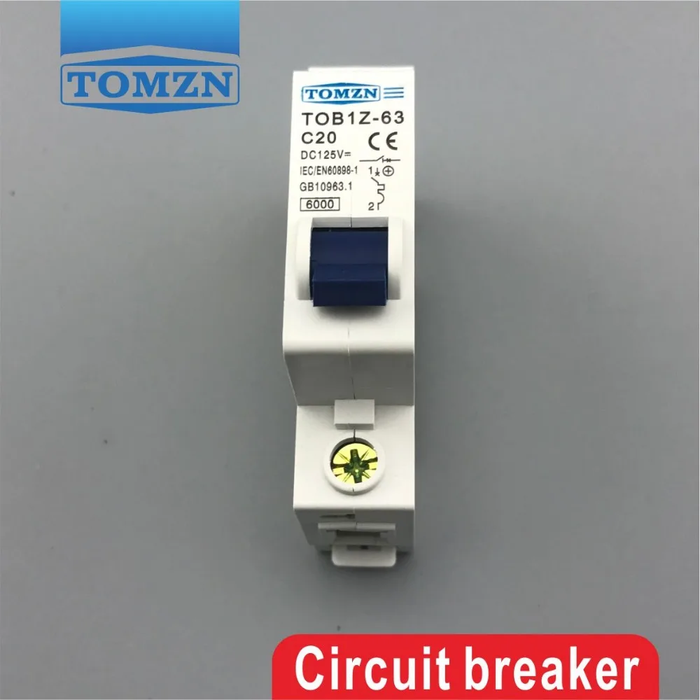 1P 20A 20 Ампер DC 125V автоматический выключатель MCB прямого тока|mcb electrical|breaker abbmcb
