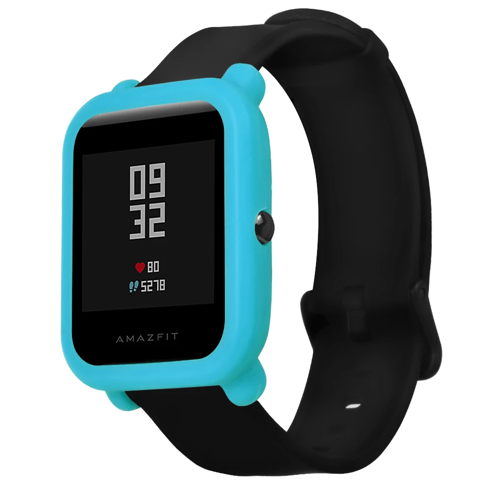 Sky Blue Мягкий защитный силиконовый чехол для Huami Amazfit Bip Молодежные часы силиконовый чехол - Цвет: Sky Blue