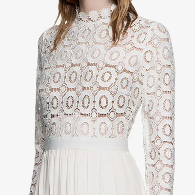 Снежно белое кружевное вечернее платье для вечеринок подиума Self Portrait Длинные