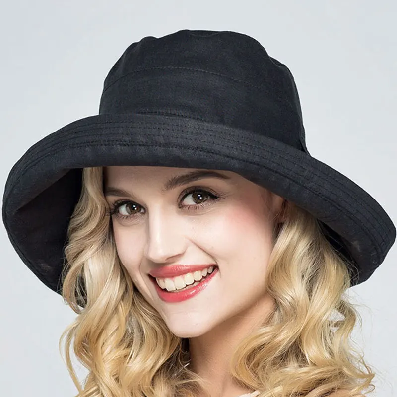 Женская летняя пляжная Рыбацкая шляпа с широкими полями Модная хлопковая и