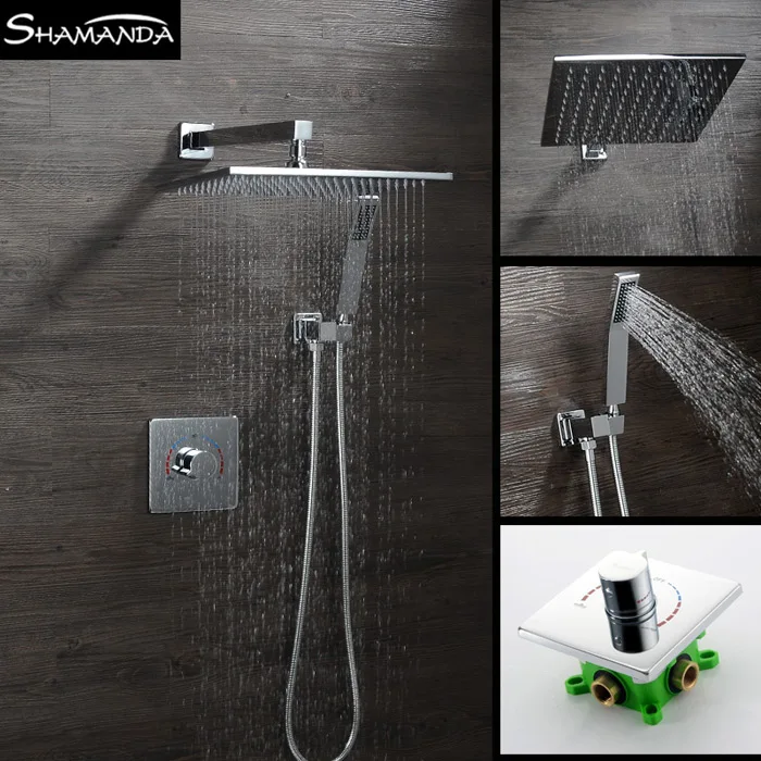 Бесплатная доставка латунный настенный смеситель для ванны квадратный