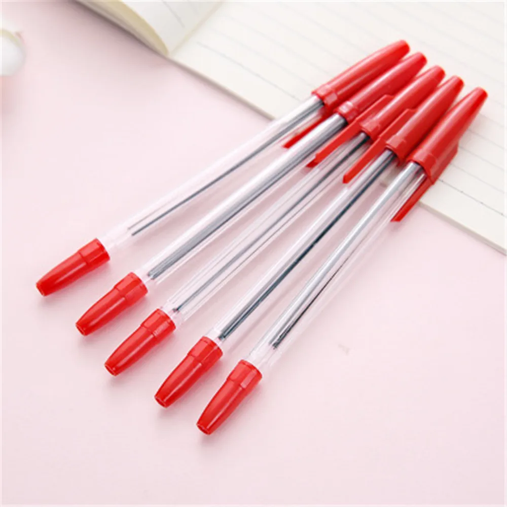 red 10 шт., красные/синие/черные чернила, шариковые комплекты ручек, Kawaii, канцелярские принадлежности для детей, подарки для офиса, школы, ручки для письма, принадлежности для ноутбука - Цвет: red