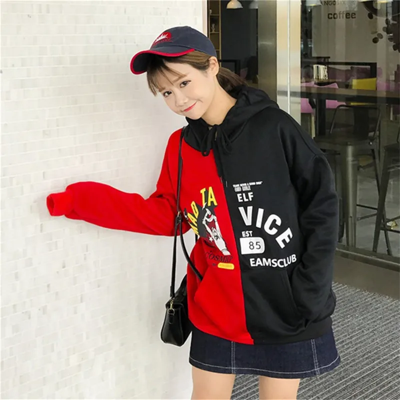 Осенний женский утепленный вельветовый пуловер с капюшоном и буквенным принтом