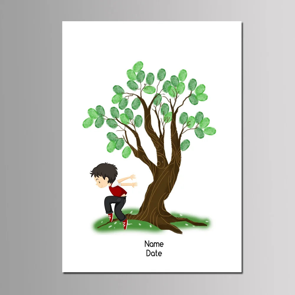 Бесплатная пользовательское имя Дата отпечаток пальца дерево Гостевая книга для