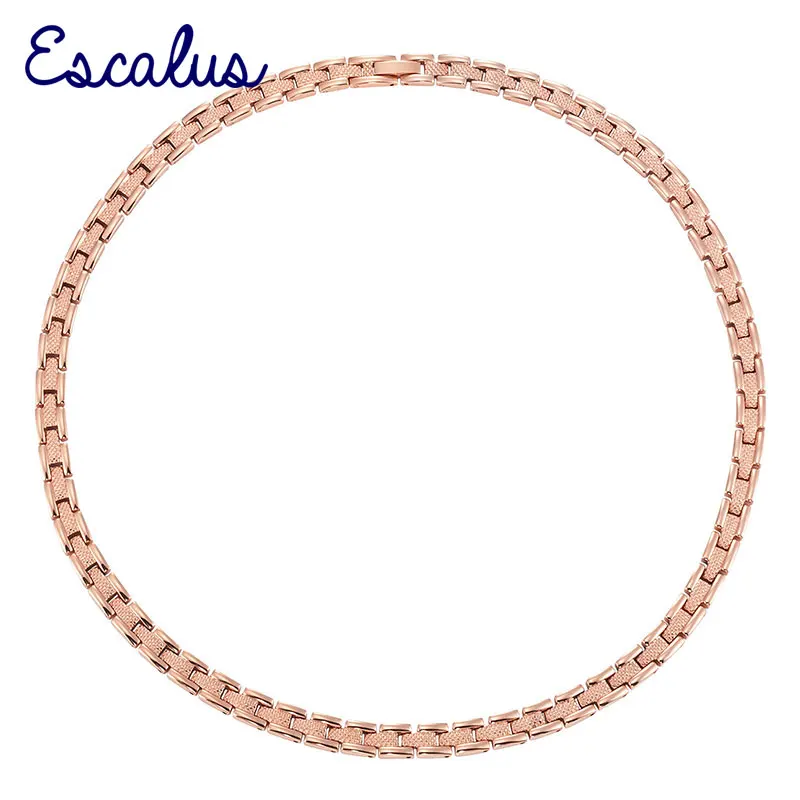 Ожерелье Escalus женское из нержавеющей стали магнитное розовое золото|germanium necklace|rose