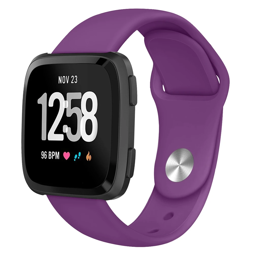 Сменный спортивный ремешок для Fitbit Versa/Versa Lite Edition из нержавеющей стали/мягкий силиконовый ремешок для наручных часов размера S/L для фитнес-часов