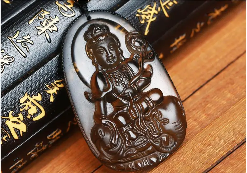 Светильник лый лед натуральный обсидиан подвеска ожерелье Зодиак дракон змея