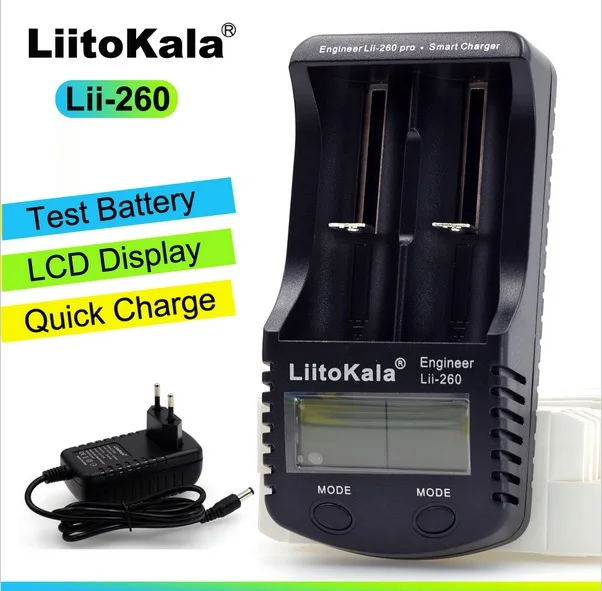Новое Liitokala Lii 260 lcd 18650/18500/16340/18350/14500/10440/17500 зарядное устройство обнаружение