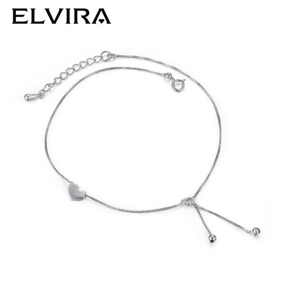 Эльвира Ножные браслеты для Для женщин 925 Щепка сердце Талисманы кисточкой