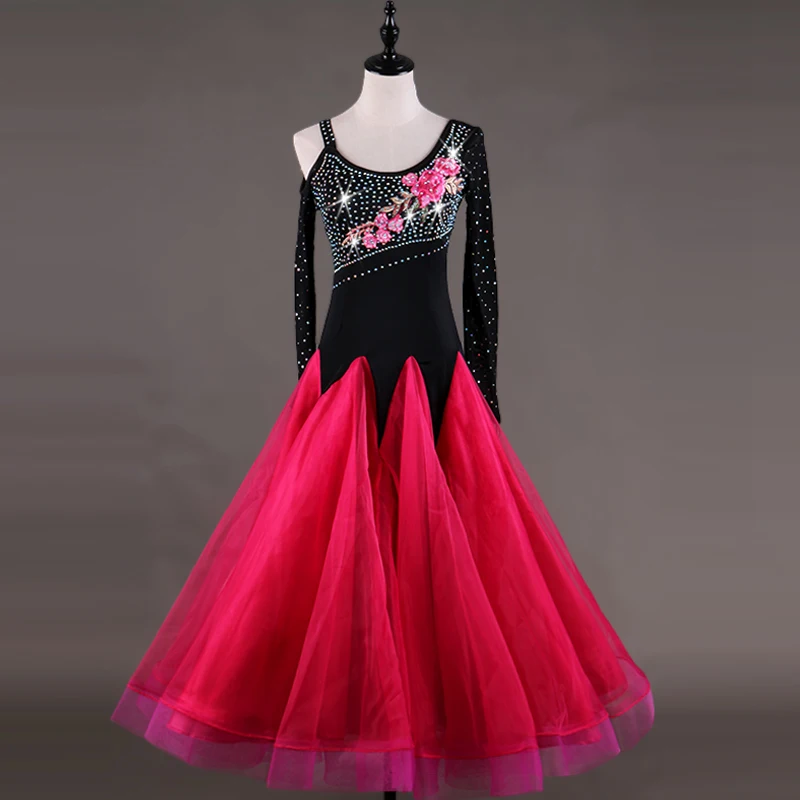 

customized ballroom dress for women ballroom competition dresses rumba dance wear waltz dress standard rhinestone dance costumes