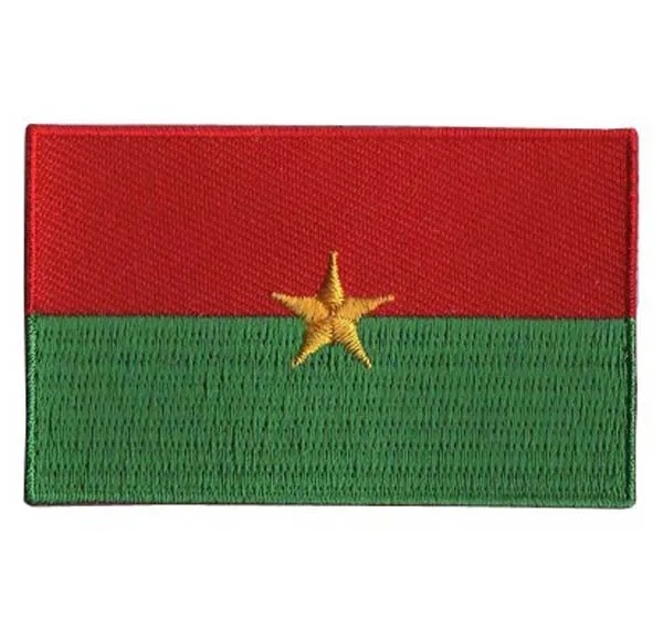 Буркина-Фасо вышивка эмблема MOQ50pcs сделана из саржи с плоской бродером и железом