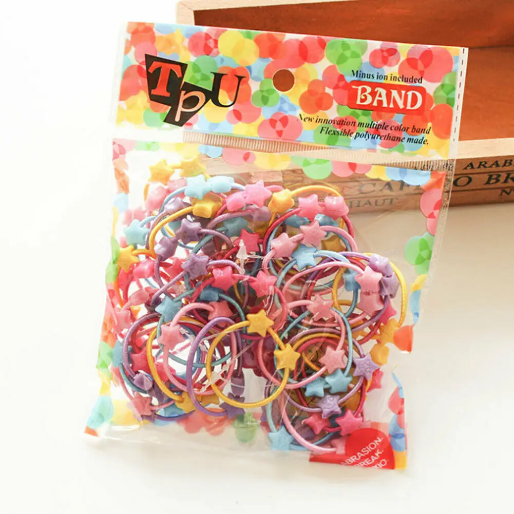 50 PCS Kids Elastic Rubber Hair Bands Girls Fashion Cute Headwear Accessories | Аксессуары для одежды