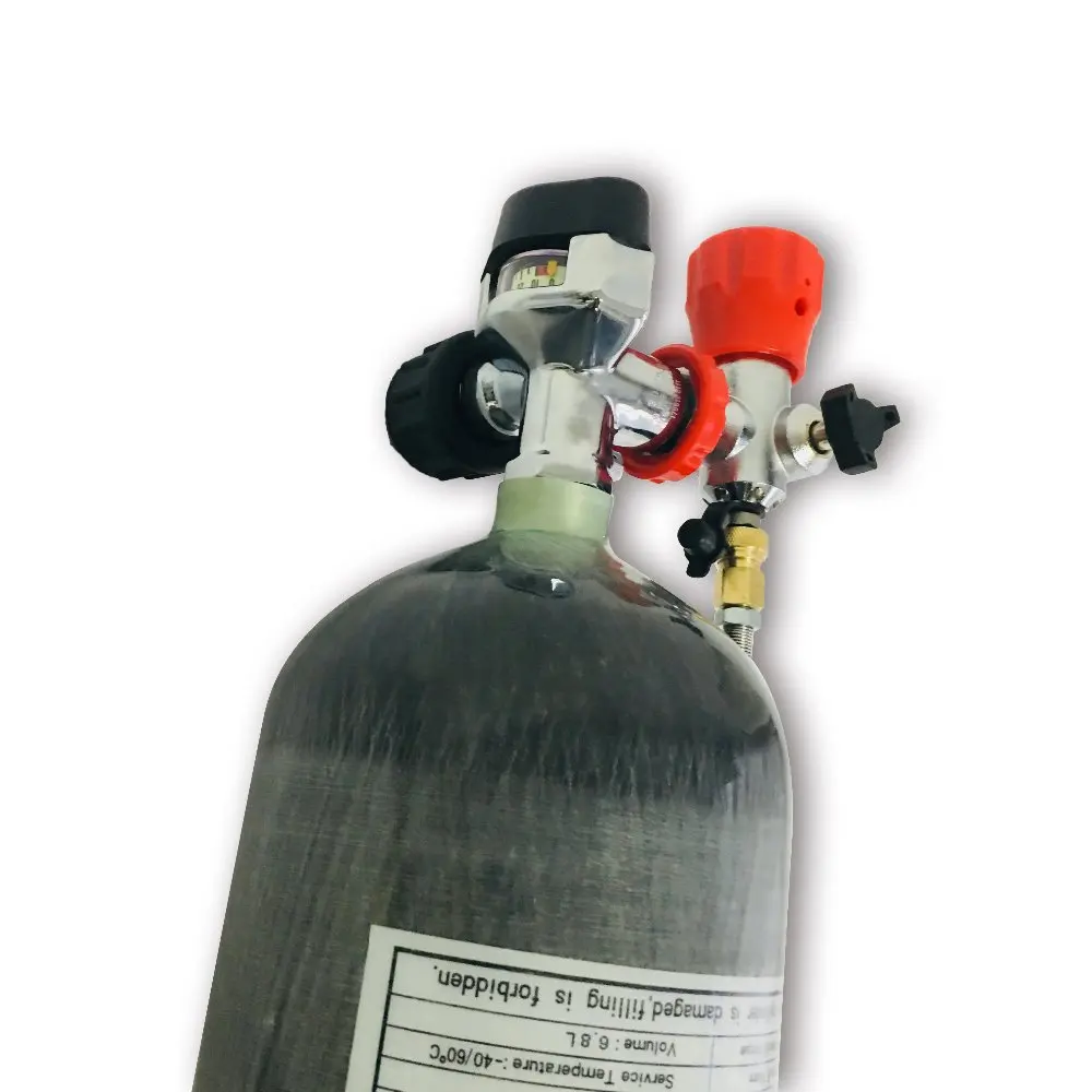 AC168201 New 6.8L CE 300bar 4500Psi Scuba Diving SCBA Carbon Fiber Tank Pcp compressed air gun to hunt paintball tank Acecare