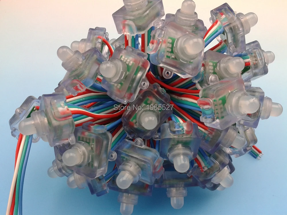 Светодиодная светильник гирлянда квадратной формы 12 мм цветная RGB 50 шт. узлов на