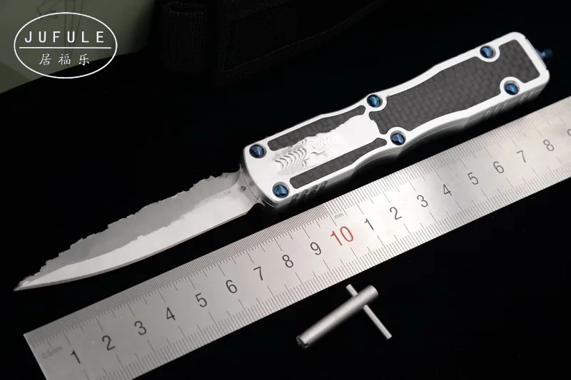 JUFULE OEM Custom Prototype 12C27 steel blade Carbon fiber aluminum handle camping survival outdoor EDC hunt tool kitchen knife