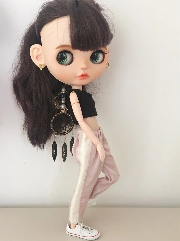 Спортивная одежда blyth dolls черная жилетка розовые спортивные брюки крутая Одежда