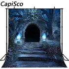 Capisco ужасная дверь-арка фотография Фон призрак деревья ночь Хэллоуин вечерние фото фон студия фотосессия опора