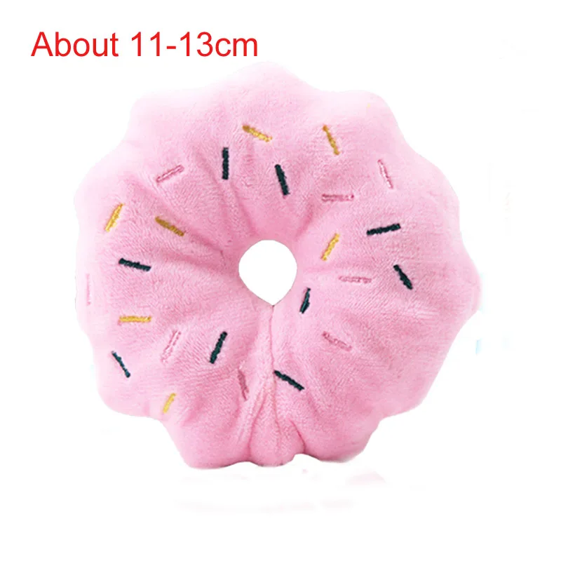 Pink Donut Pawstrip плюшевая собака писклявые игрушки Интерактивная кошачья мята Кот Игрушка милая собачка, звук, игрушка Подушка Мягкий щенок игрушки для собак/кошек petshop - Цвет: Pink Donut