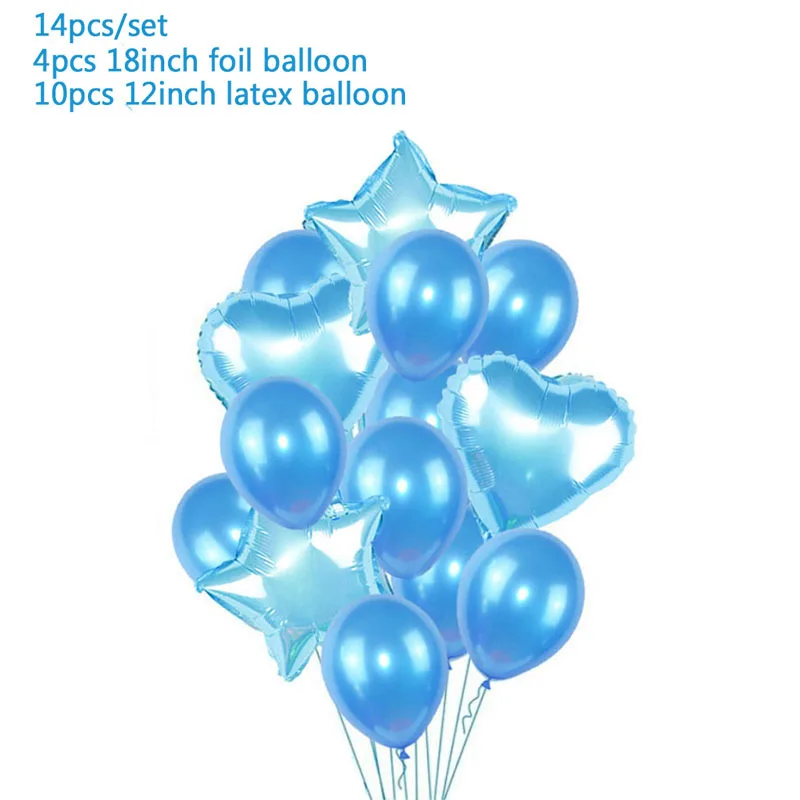 Blue balloon set 1 Украшения для детского душа, воздушные шары для мальчиков/девочек, буквенные фольга, воздушный шар, баннер для детского дня рождения, вечерние украшения - Цвет: Blue balloon set 1