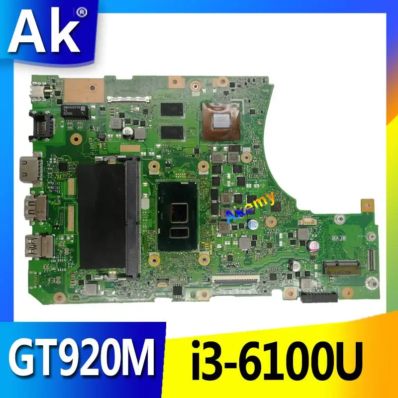 AK X556UJ i3 6100 процессор GT920M 2 Гб N16V GM B1 4 RAM материнская плата REV 0 для For Asus X556UV ноутбука