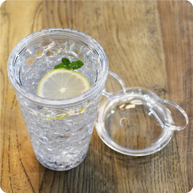 Модная двухслойная соломенная ледяная бутылка летний холодный напиток